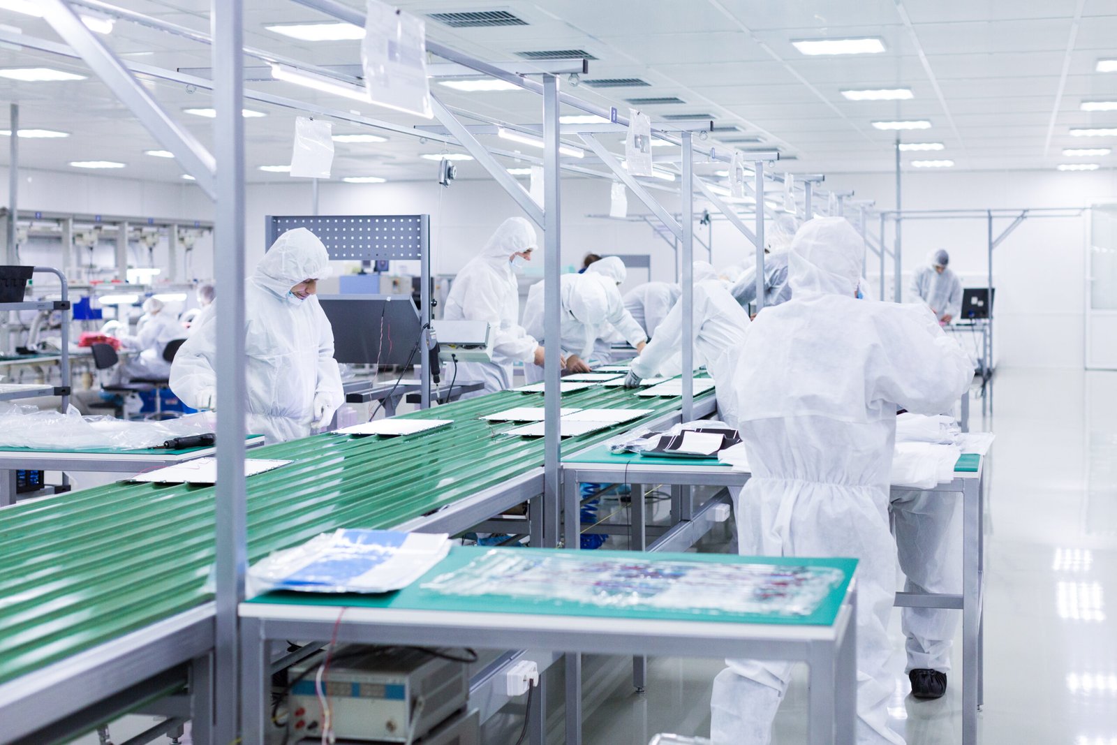 A clean, well-lit factory floor with advanced machinery, symbolizing efficiency.
